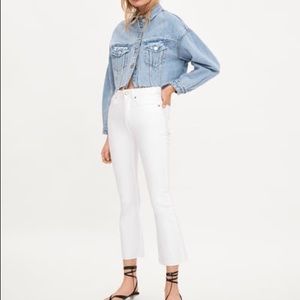 Mid-rise flared cropped jeans